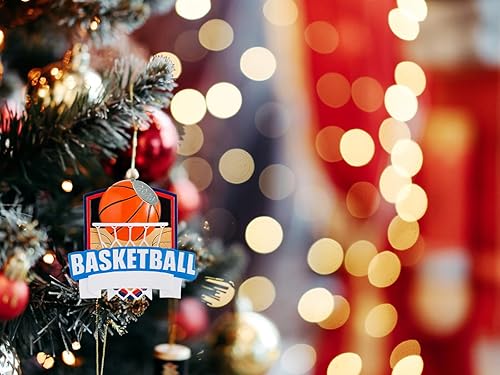 Miniatura 3 de Adornos de baloncesto, adorno de baloncesto 2024 para personalizar, idea de regalo de baloncesto, adornos de árbol de Navidad de baloncesto para