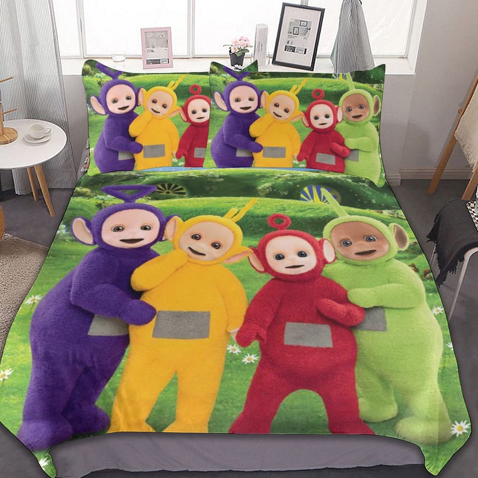 テレタビーズ　新品　枕、布団シーツ Amazon｜テレタビーズ 布団カバー 3点セット シングル 寝具カバー