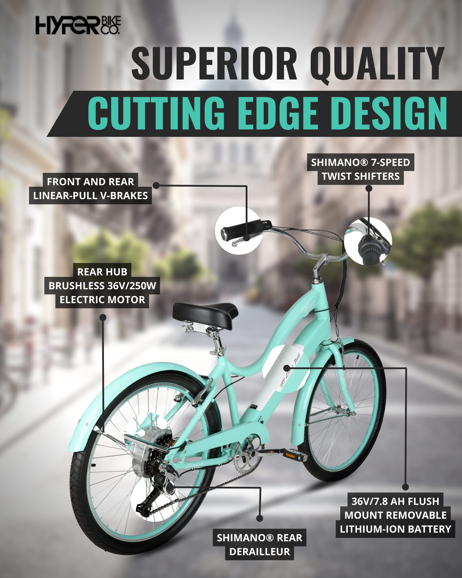 Hyper Bicycles E Ride 26 Ladies 36v Electric Cruiser E