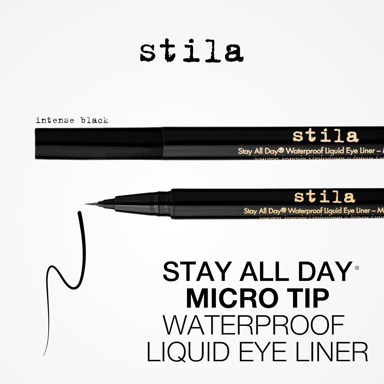 stila Waterproof Liquid Eye Liner, Stay All Day Makeup with Fine Brush Tip Lasting Satin Finish, Smudge-Proof & Transfer-Resistant - Image 3