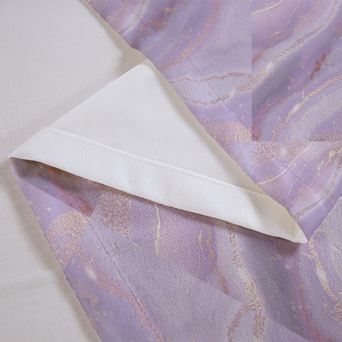 Erosebridal Ombre Purple Marble Window Curtain,Abstract Glitter Blackout Valance,Geometric Stripe Valance Curtain,Modern Watercolor Tie Dye Curtain for Kitchen Window Bathroom Living Room,52"W X 18"L