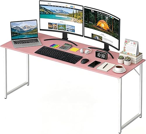 Miniatura 12 de BestOffice Escritorio para computadora, escritorio de oficina en casa, estilo moderno y simple para oficina en casa, estudio y escritura (negro, 39