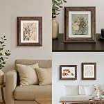8x10 Ensemble de cadres d'images 2, Pictures d'affichage de style Woodgrain 5x7 avec Mat ou 8x10 Cadres photo sans tapis, affichage mural suspendu ou cadres photo de table, café brun