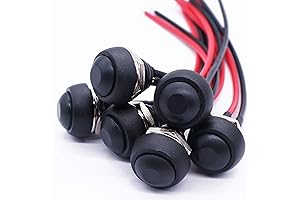 Twidec Push Button Switch Momentary, 12mm Pre-Wired Latching Light Switch PBS-33B