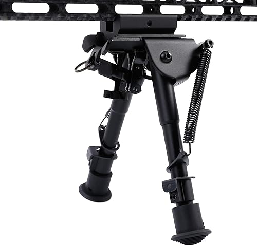 Miniatura 7 de Pinty Rifle Tactical Bipod Adjustable Spring Return Adapter  Compatible with Picatinny Rail System  Adjustable 6-9 Inch Height