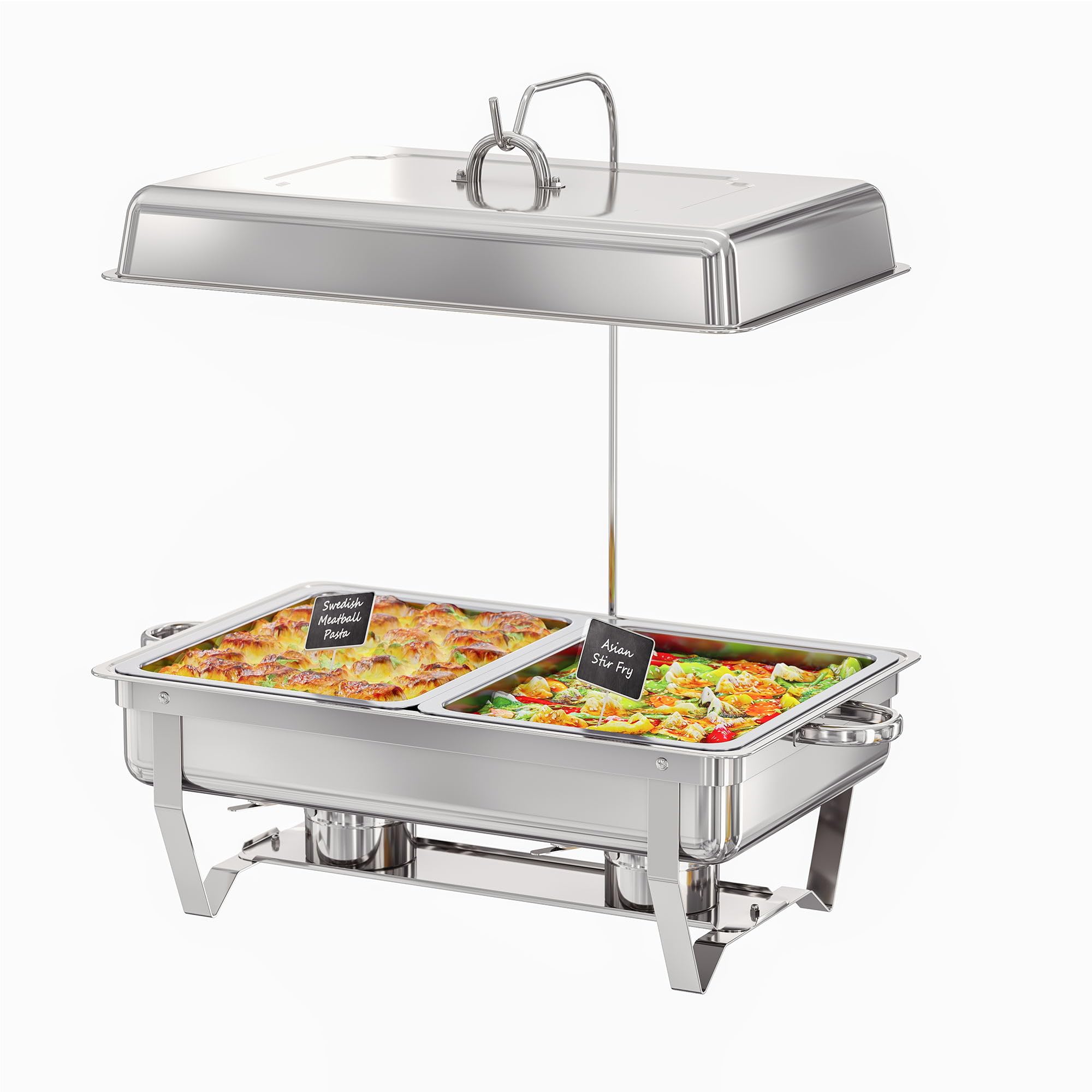 Réchaud alimentaire en acier inoxydable 8L plat à friction pour fête