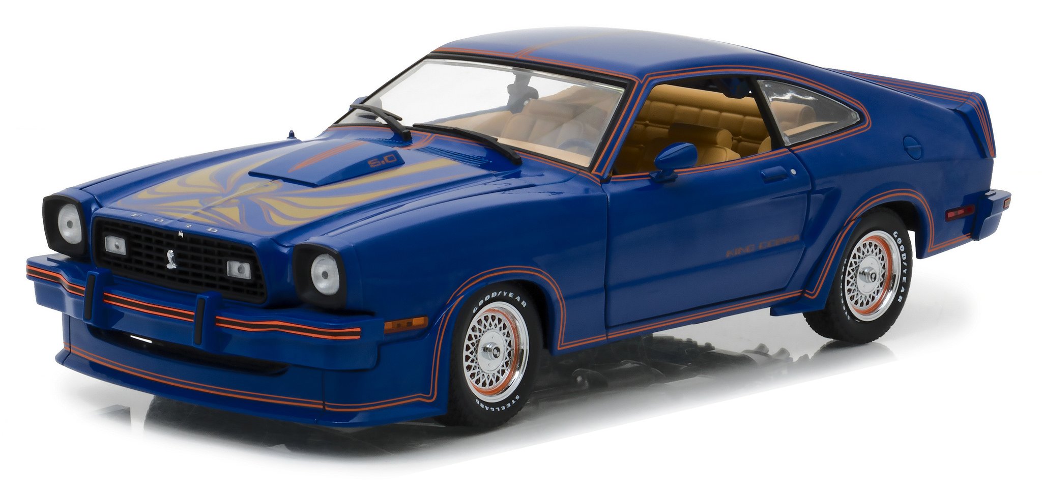 Buy GreenLight 1:18 1978 Ford Mustang II King Cobra - Blue, Red