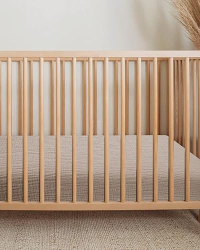 Miniatura 4 de Crib Sheets for Boys Girl, Fitted Baby Toddler Bed Sheets 28" x 52", Neutral Muslin Cotton Crib Mattress Sheet with Boho Style, Soft and Breathable