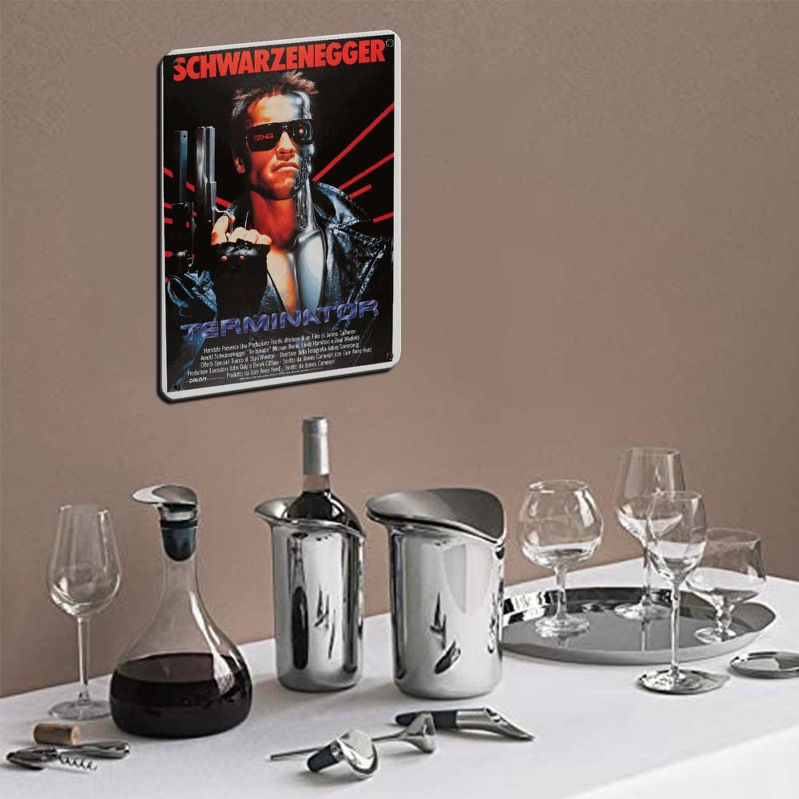 Plaque Métal Terminator – Film Schwarzenegger – 30 X 20 Cm