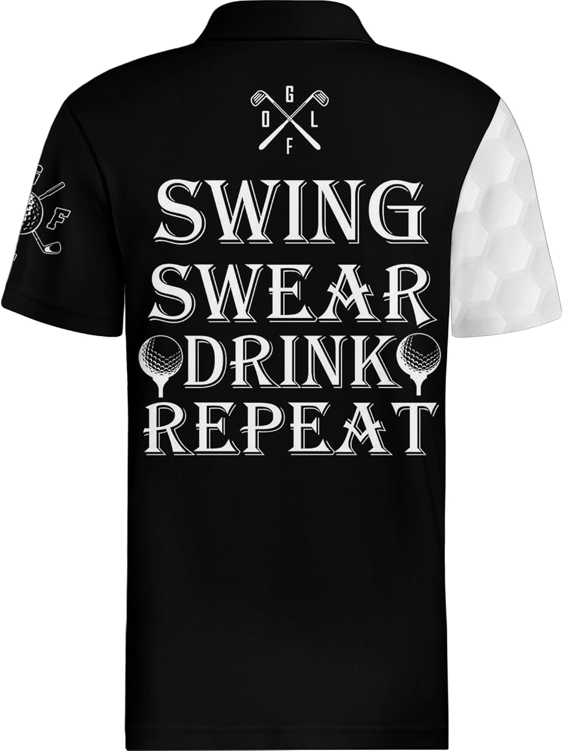 HIVICHI Funny Golf Shirts for Men Crazy Print Pattern Colorful Wild Novelty Performance Moisture Wicking Mens Polo Shirt