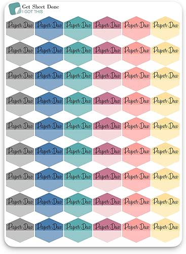 Miniatura 2 de Calcomanías de vinilo para planificadores de estudiantes, 48 calcomanías de vinilo (12 pulgadas), planificador de profesores académicos, calcomanías