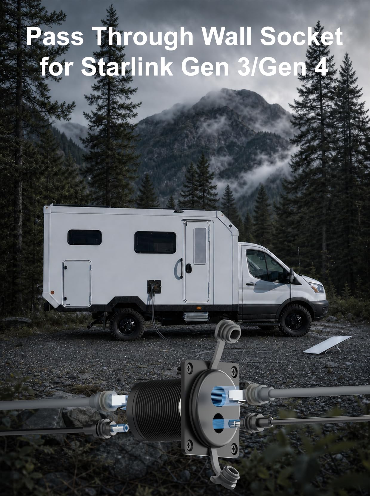Prise murale pour Starlink Gen 3/Gen 4, DC+RJ45 2 en 1