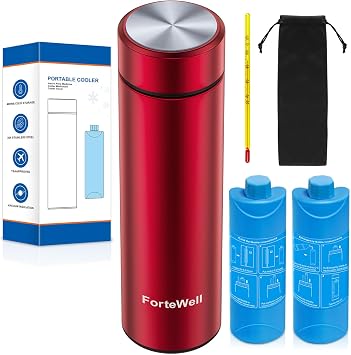 Insulin Travel Case TSA Approved Durable Diabetic Injection Travel Case for 2-3 Pens Medication Cooler for Travel with Reusable Cold Gel Bottle for Diabetes Supplies Red