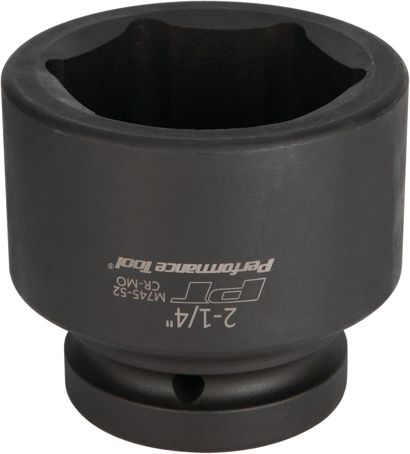 Performance Tool M745-52 1 In Drive 2-1/4 In Impact Socket for Heavy-Duty Automotive Repairs and Maintenance Jobs with High-Torque Output Capability, Black