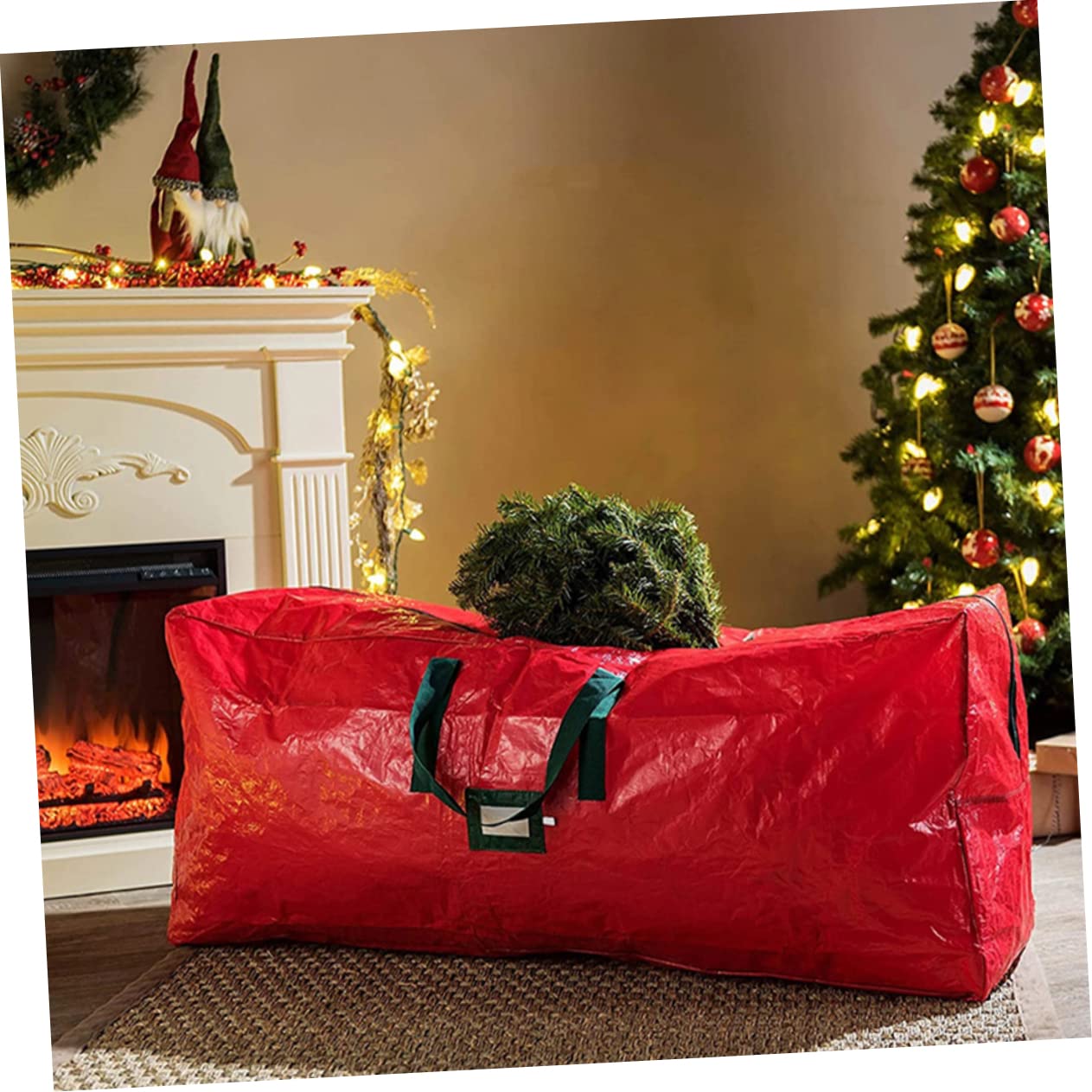 Zerodeko Wasserdichte Aufbewahrungsbeutel für Weihnachtsbäume mit Reißverschluss Große Baumtasche mit Griffen Weihnachtsbaum-organizer Geeignet für Decken Kleidung und Haushaltsaufbewahrung