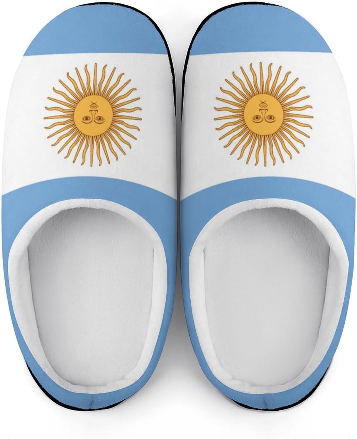 Argentina Flag Women's House Slippers Memory Foam Warm Shoes Spa Rubber Sole Indoor Outdoor
