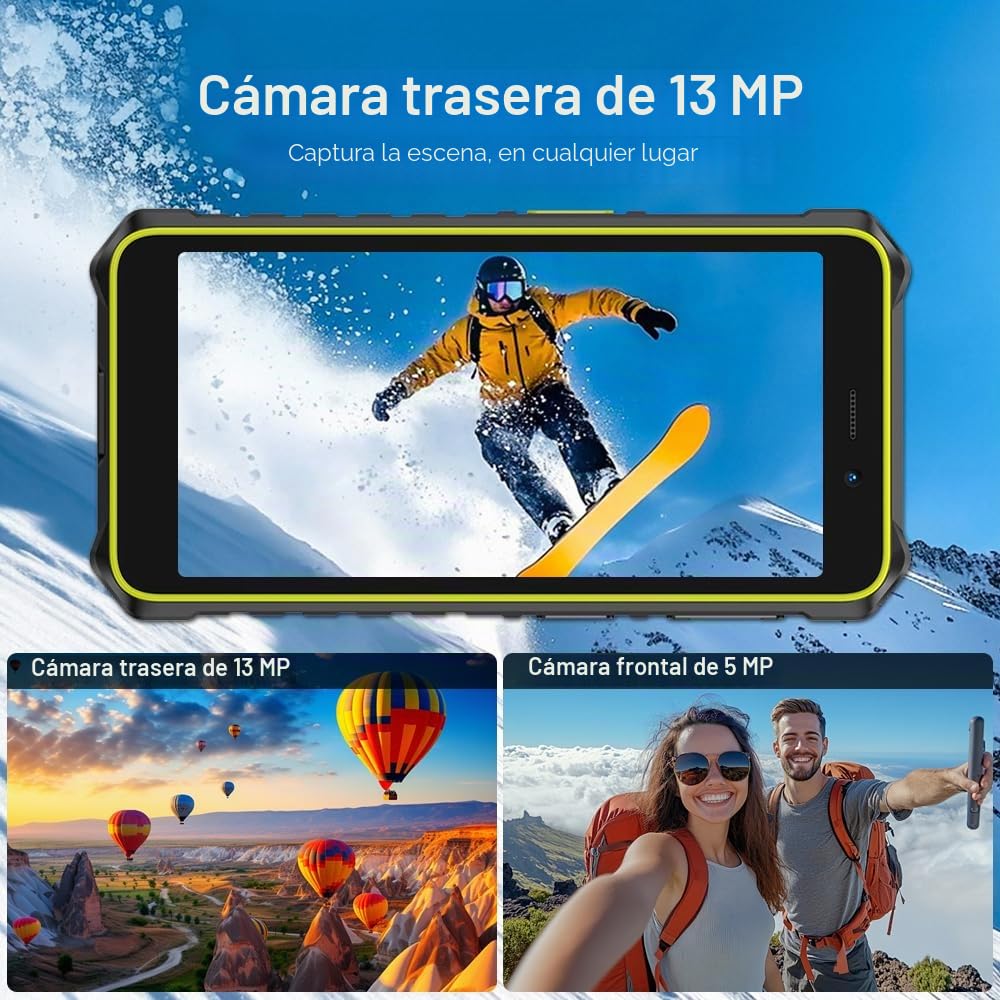 RugKing 2 Pro Móvil Irrompible Android 15, 4G Móvil Indestructible con IA, 8GB+128GB/2TB, 5.45" HD+, 13MP+5MP, 4550mAh, Smartphone Impermeable IP68, 4G Doble SIM/5G WiFi/NFC/OTG/GPS/FM,Naranja