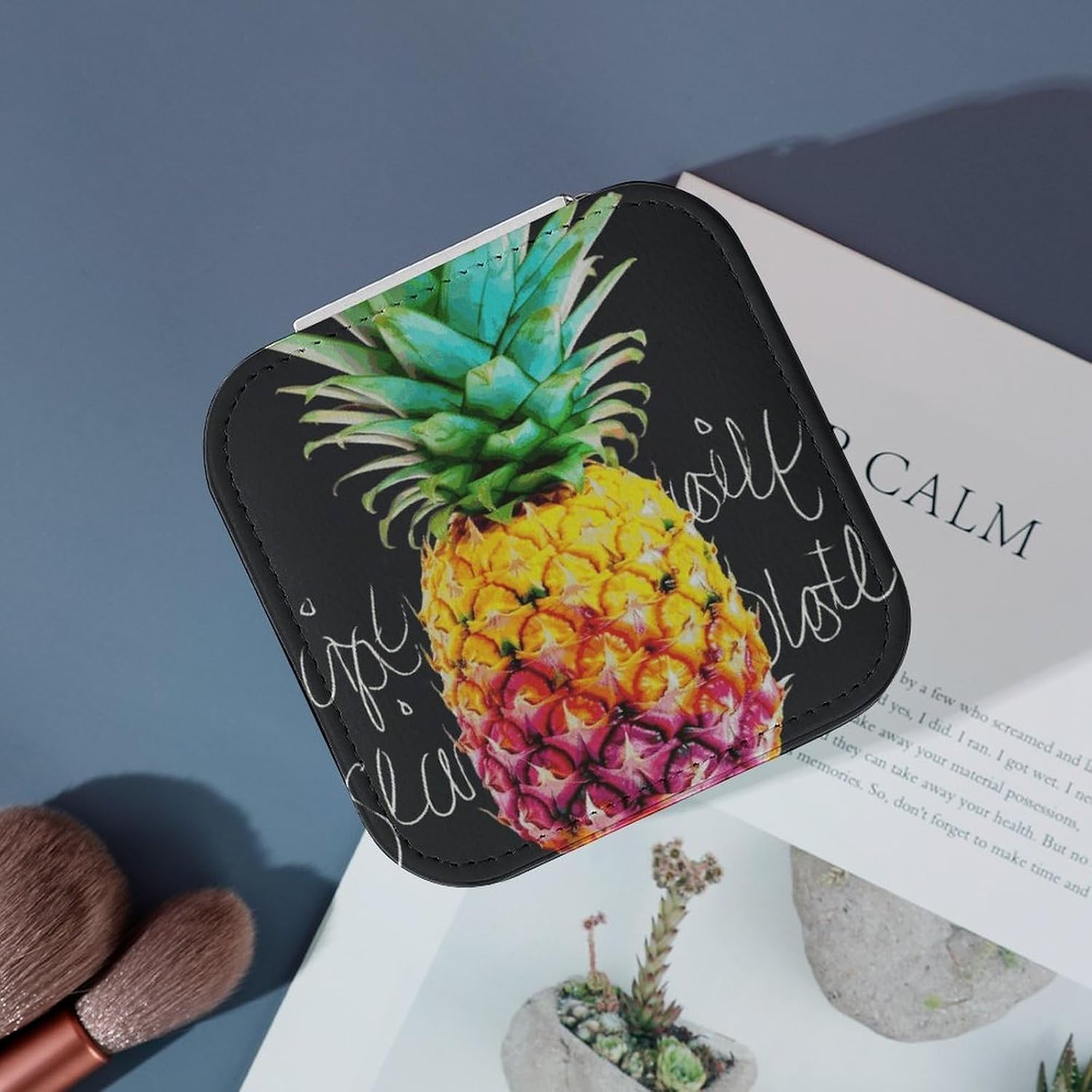Colorful Fruit PineapplePortable PU Leather Jewelry Box image 4