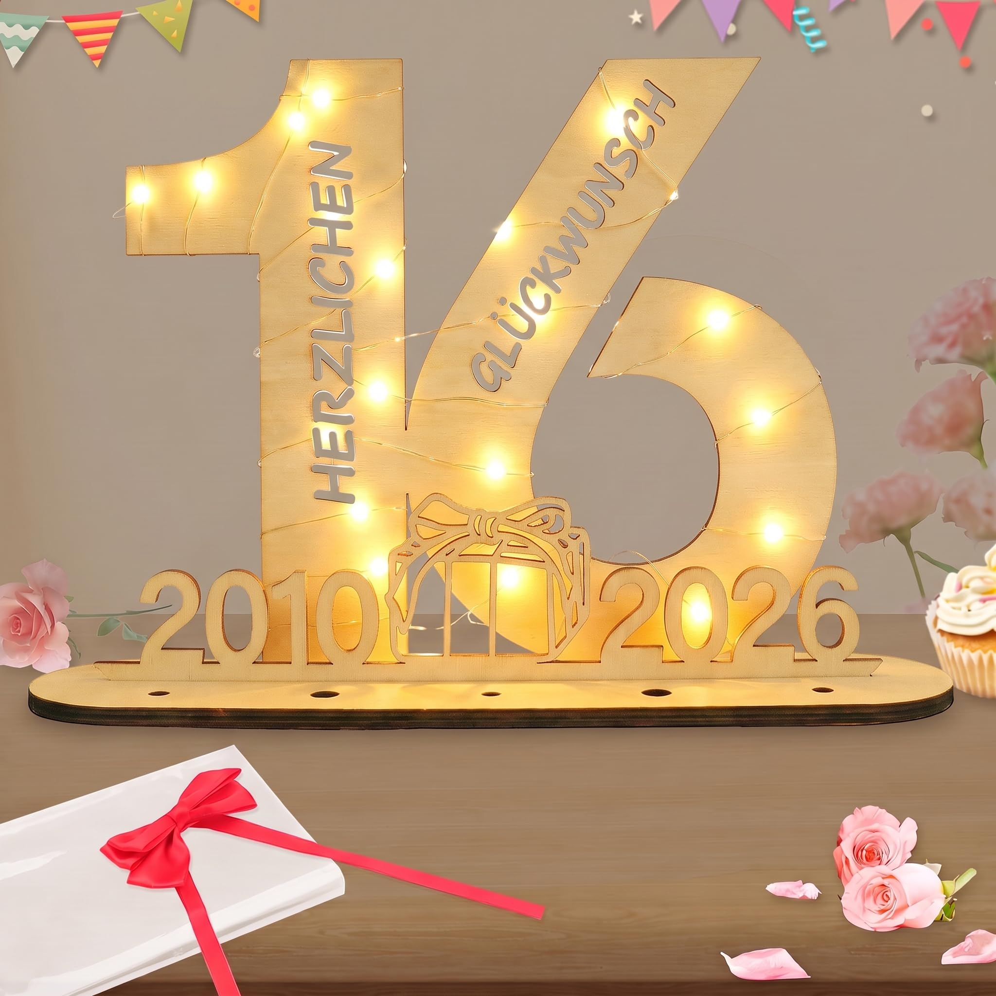 Seutgjie Geldgeschenke Geburtstag Geburtstagszahlen Holz Schild Gästebuch für Mann Frau für Hochzeit Jubiläum Tischdeko