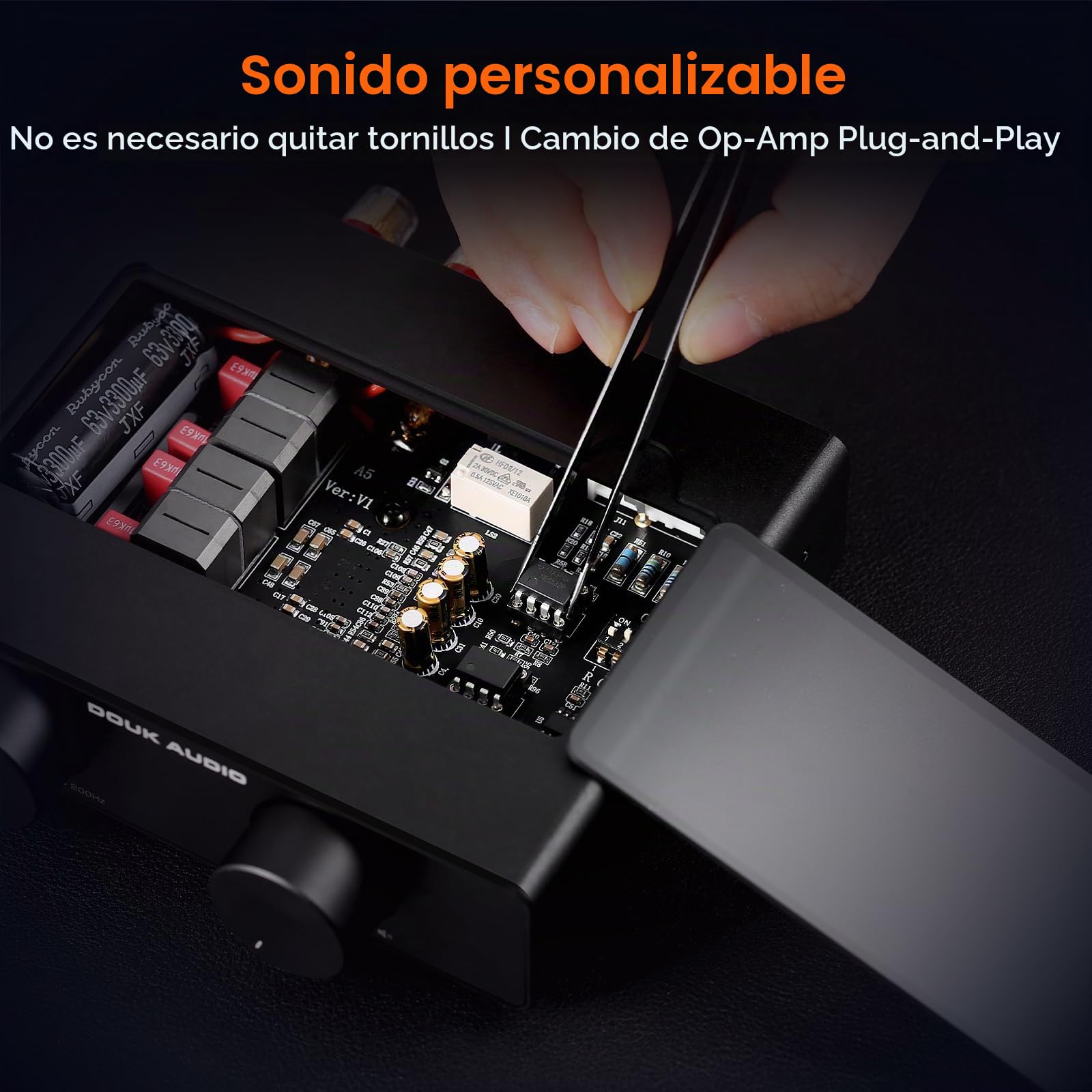 Amplificador estéreo Douk A5 con Chips TPA3255, Amplificador de Clase D Filtro de Paso Alto, Mini Amplificador para Altavoces de estantería de sobremesa