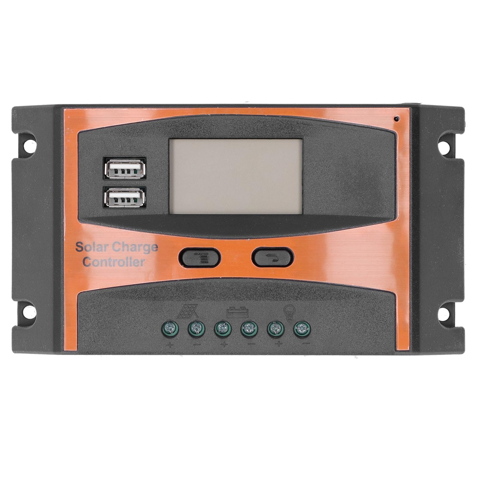 12V/24V Solar Charge Controller, PWM Solar Power Controller with Dual USB Ports, Digital Display for Solar Panel System, IP32 High Efficient Controlling Device for Lead (40A)