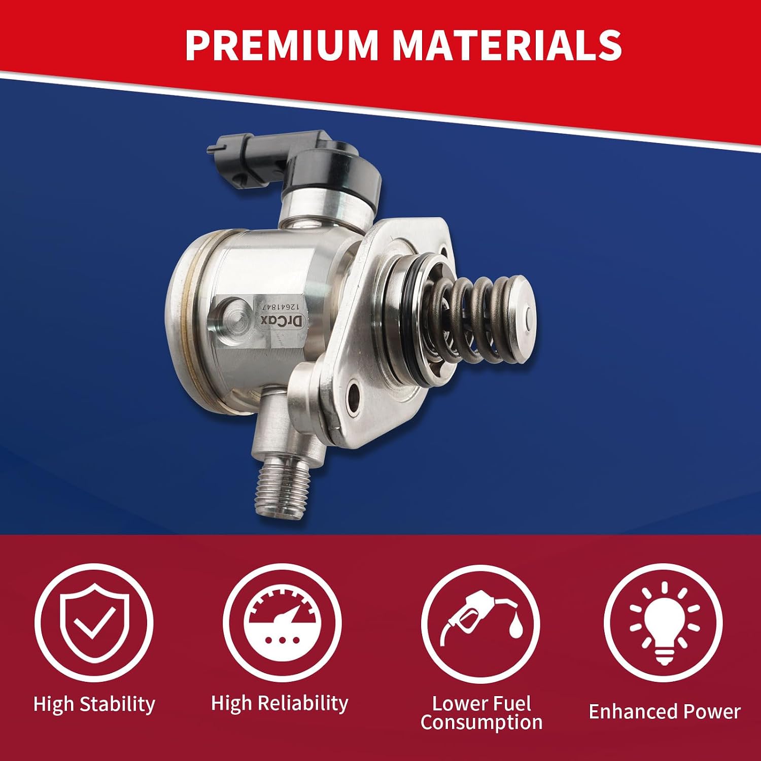 High Pressure Fuel Pump 12641847 Compatible with Chevrolet Equinox Malibu Impala Captiva Sport GMC Terrain Buick LaCrosse Verano Regal 2010-2017 2.4L L4 Replace HM10008 12608371 12633115