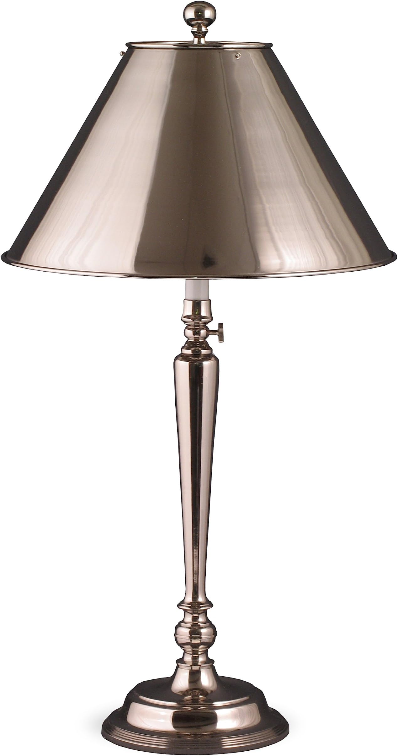 Lighting Enterprises Adjustable-Height Table Lamp, Polished Nickel