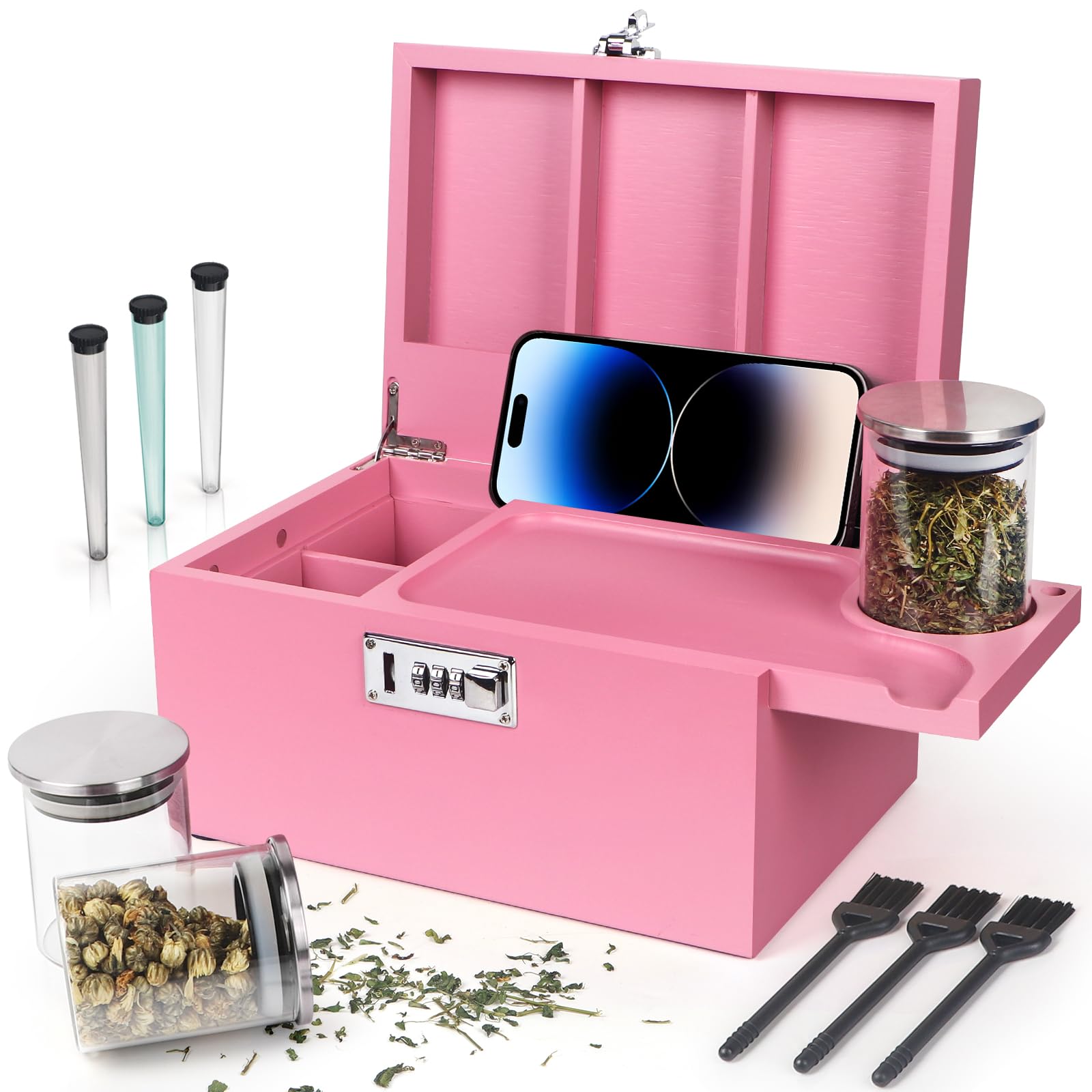 Amazon.com: TISEMENT Large Pink Bamboo Box with Combination Lock