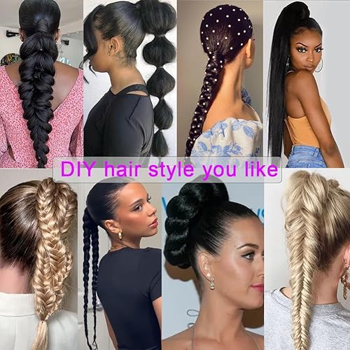 Miniatura 4 de Extensiones de cabello sintético tipo ponyt con banda elástica, extensiones de cola de caballo de cabello natural para mujer, extensiones de cabello