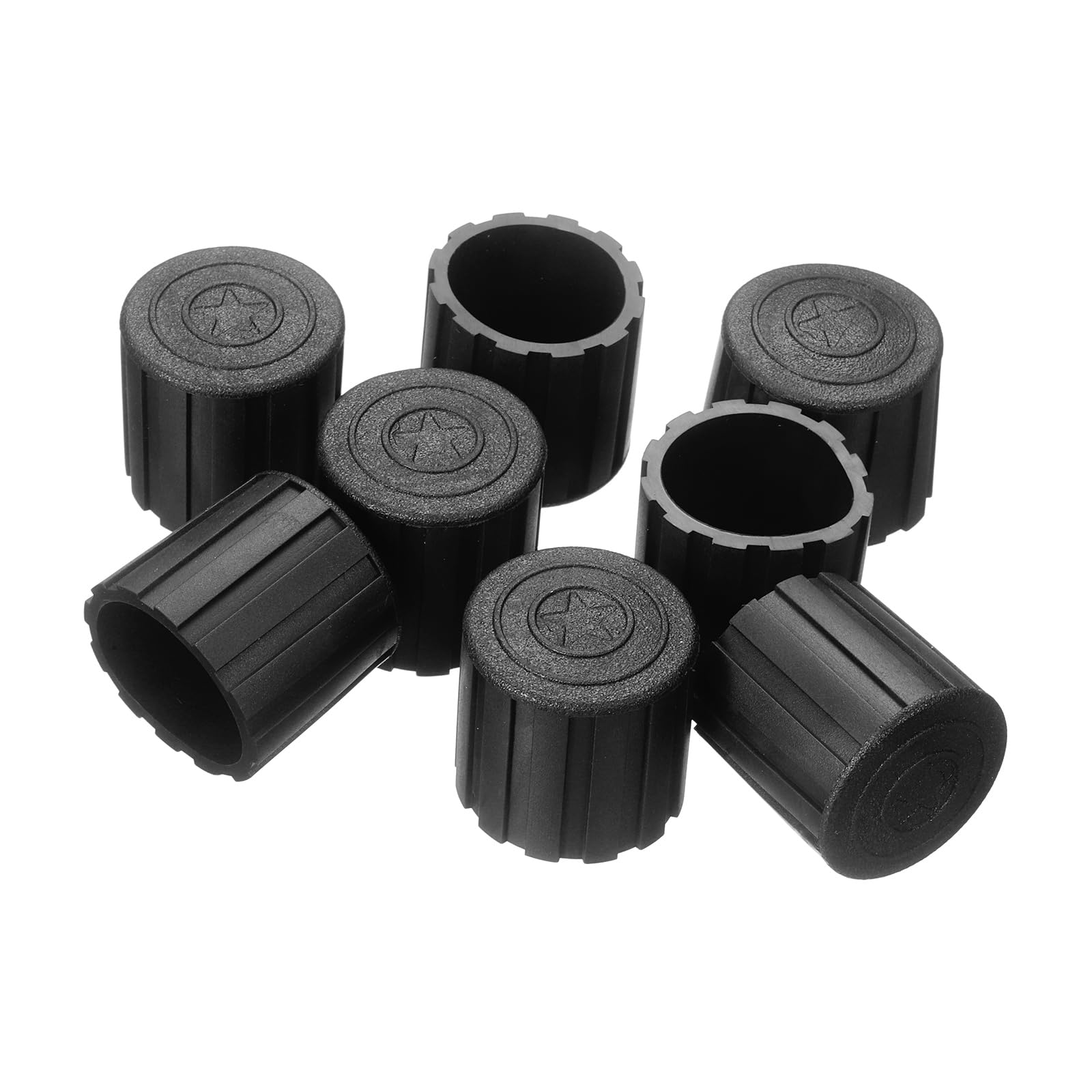 Tapas para patas de silla de PVC negro para proteger el comedor y la oficina con silencio