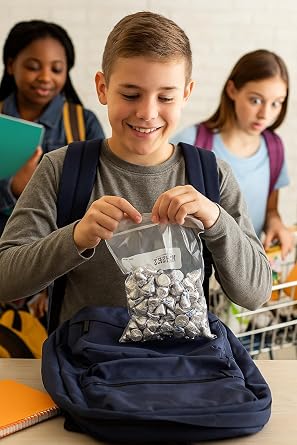 Silver Kisess Milk Chocolate, Individually Wrapped 2 Pound Bag (Approx. 200 Pieces) - Perfect for Gifts, Party Favors, Gifts & Special Occasions
