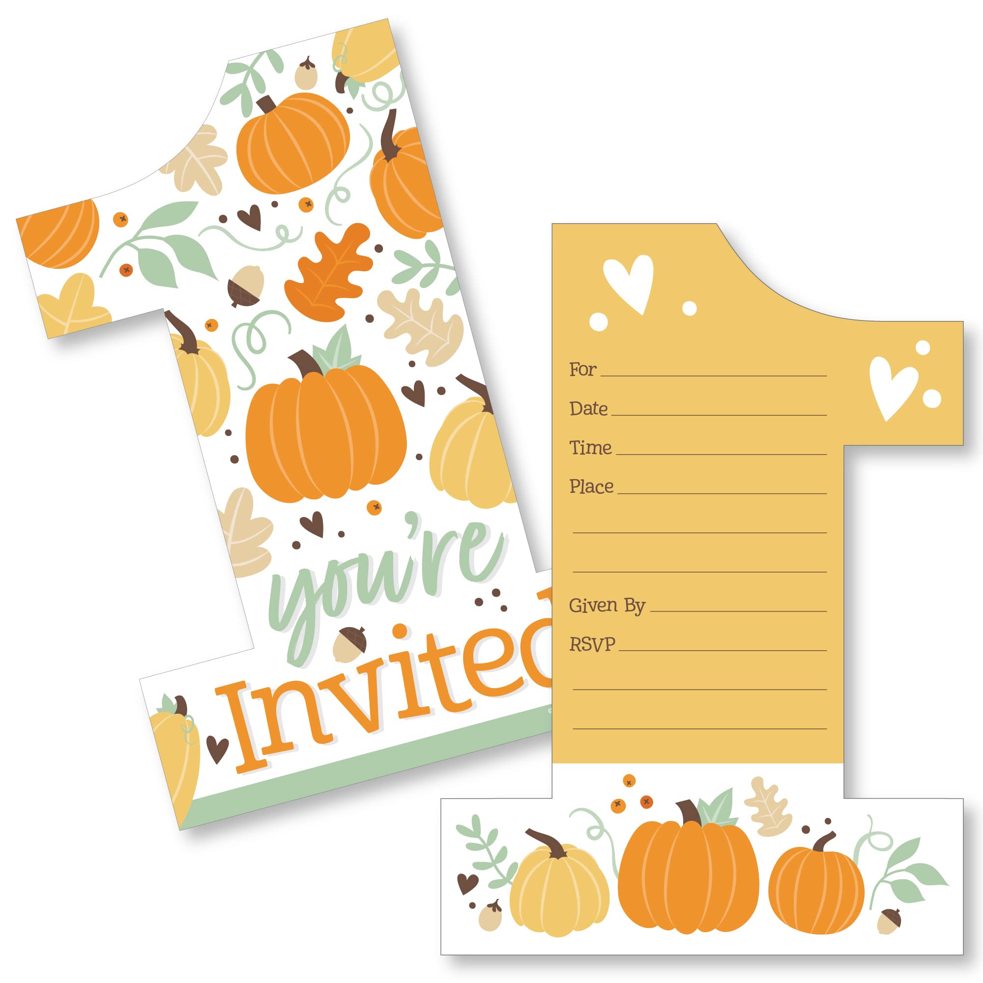 Amazon.com : Big Dot of Happiness 1st Birthday Little Pumpkin - Shaped  Fill-In Invitations - Fall First Birthday Party Invitation Cards with  Envelopes - Set of 12 : Home & Kitchen
