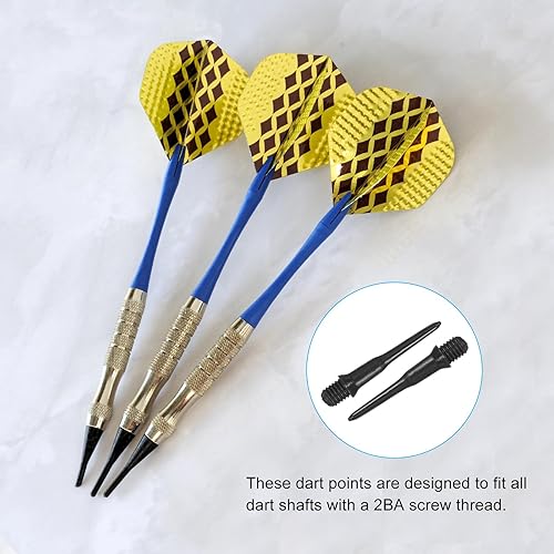 Miniatura 6 de PATIKIL Puntas de dardos de plástico, paquete de 60 puntas de dardos de hilo suave de 2BA, punta de plástico, accesorios de dardos de punta suave,