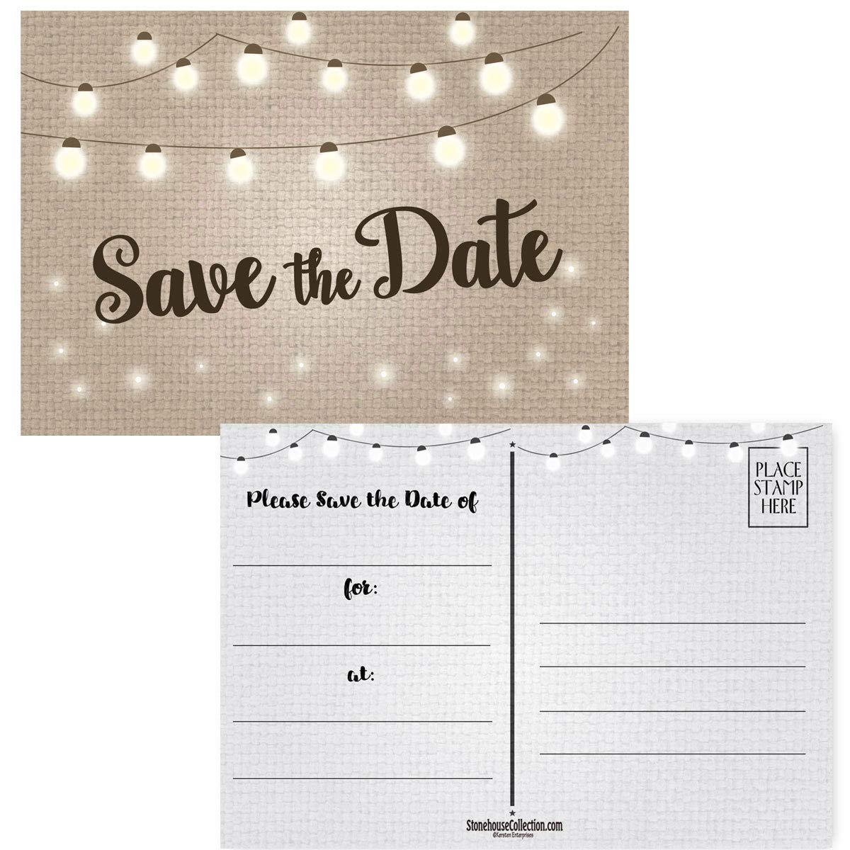 Stonehouse Collection | Save The Date Postcards | 40 Wedding, Baby Shower, Birthdays, Celebration Announcements Postcards | Made in the USA