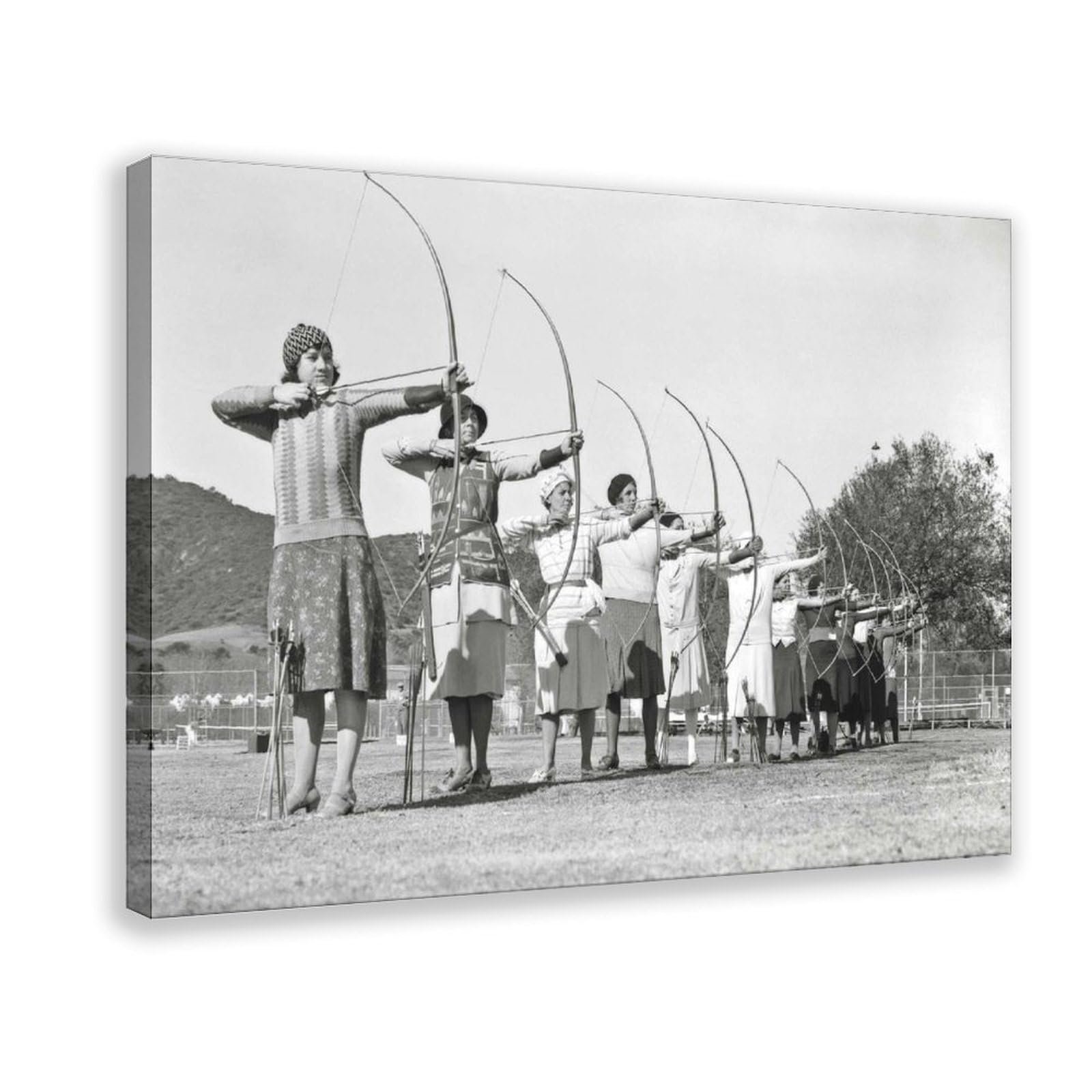 Archery Players Sports Poster Wall Art Print Aesthetics Canvas Painting Kitchen Living Rooms Bedroom Bathrooms Wall Decors 36x24inch(90x60cm) Frame-style