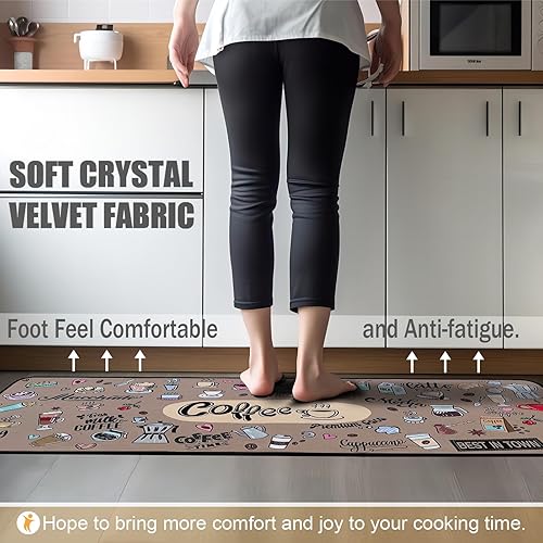 Miniatura 6 de Voanos Farmhouse - Juego de 2 alfombras de cocina con diseño de vaca, girasol, antideslizantes y absorbentes, lavables para cocina, decoración del