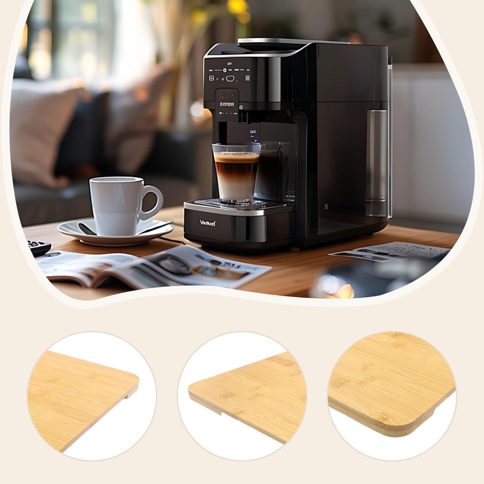 F Fityle Plateau coulissant pour cafetière, support de comptoir en bois, plateau pour appareils électroménagers, Couleur Du Bois
