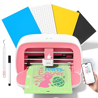 Likcut S501 Plotter Machine 13.97 cm Mini Cutting Plotter Available for Vinyl Iron on and Cards with Starter Set Pink