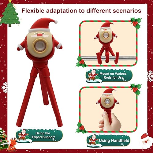 Miniatura 7 de Regalo de linterna de Navidad para niños, Papá Noel, soporte plegable de pulpo, LED con 8 modos de color y 8 canciones, regalo para niñosniñas, para