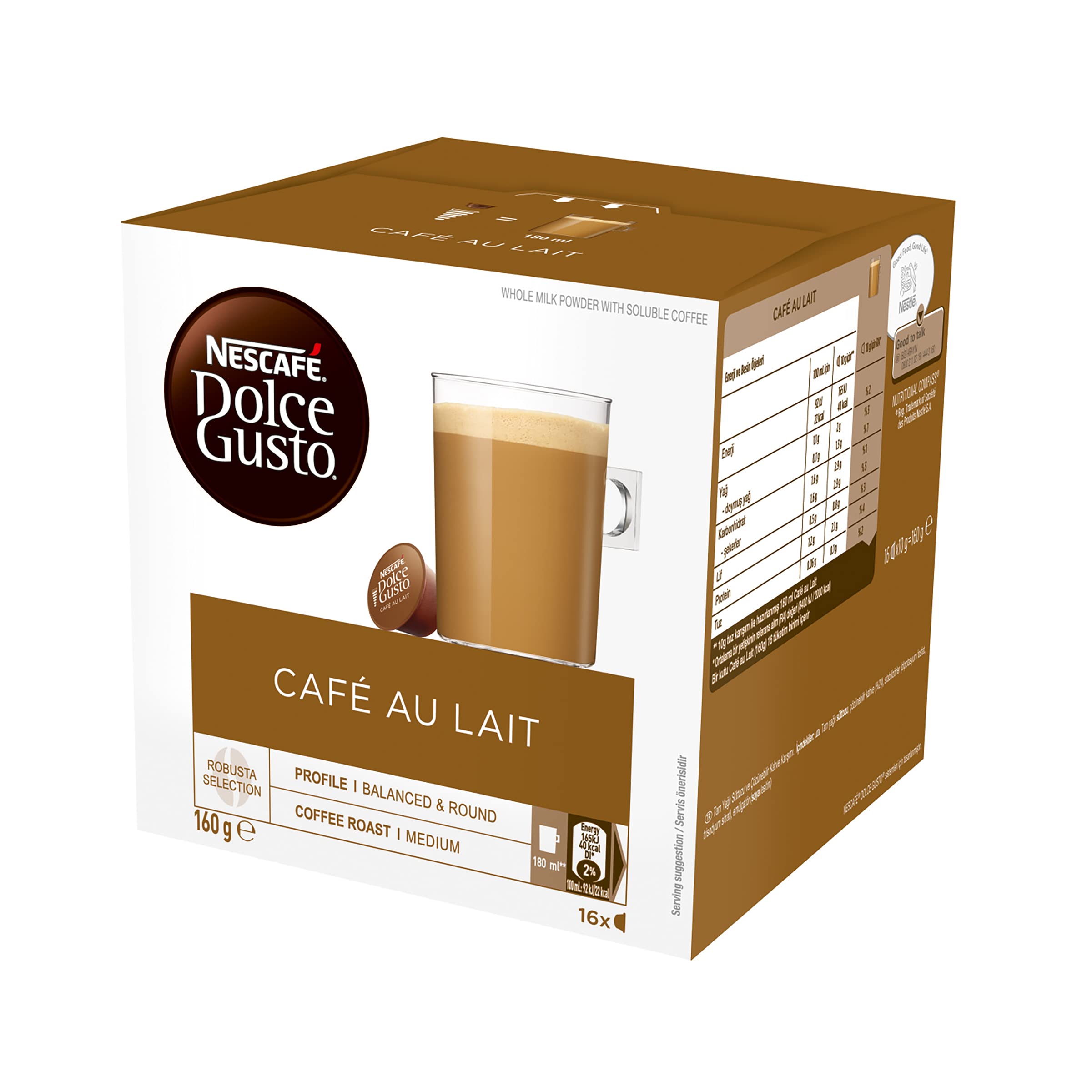 Dolce Gusto Cafe Au Lait Coffee Pods 