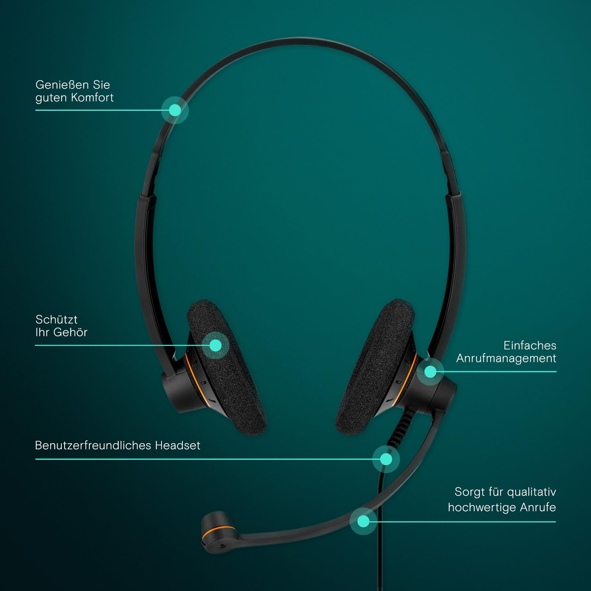 Sennheiser EPOS Impact SC 60 USB ML beidseitiges UC-Headset mit In-Line Call Control Zertifiziert für Skype for Business, 9734329000