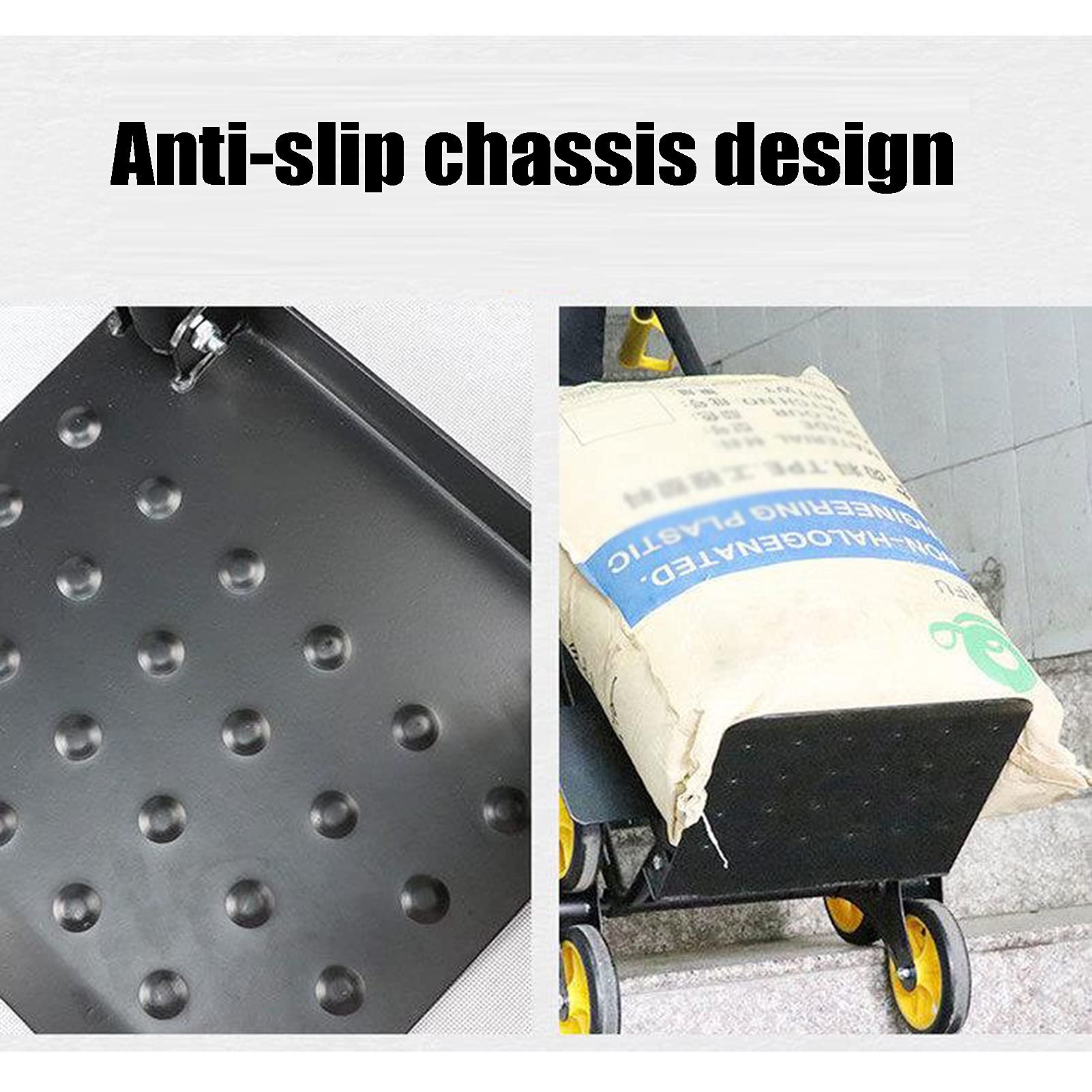 Carrelli a Mano HUA Carrello Pieghevole per Carichi Pesanti, Carrello Saliscale con 6 Ruote in Gomma Antiusura, capacità di Carico di 200 kg, per Merci Pesanti, Traslochi, Trasporti Industriali