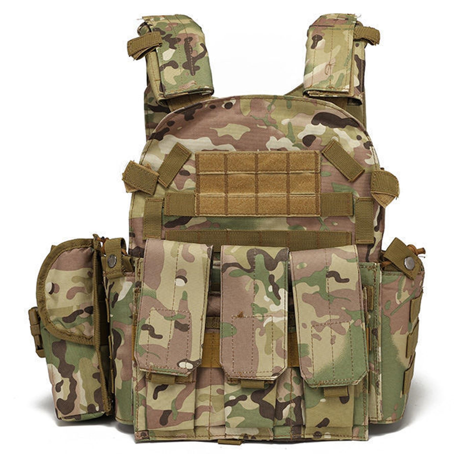 Chaleco Airsoft Portador de Placa Molle Multifuncional Chaleco de Paintball Transpirable Ajustable para Entrenamiento de Guardias de Seguridad Campo y Exteriores — view 8