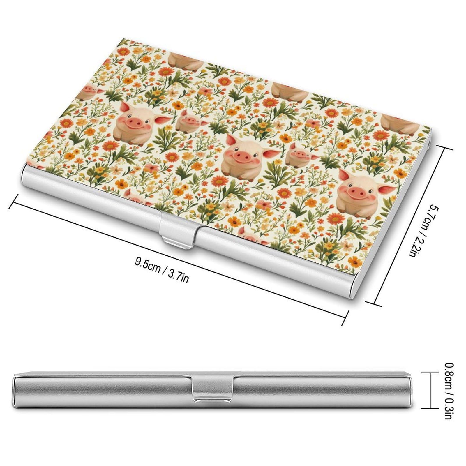 DULAHR Cute Pig Business Card Holder Pocket Business Card Case Metal Case Name Card Holder Men Women