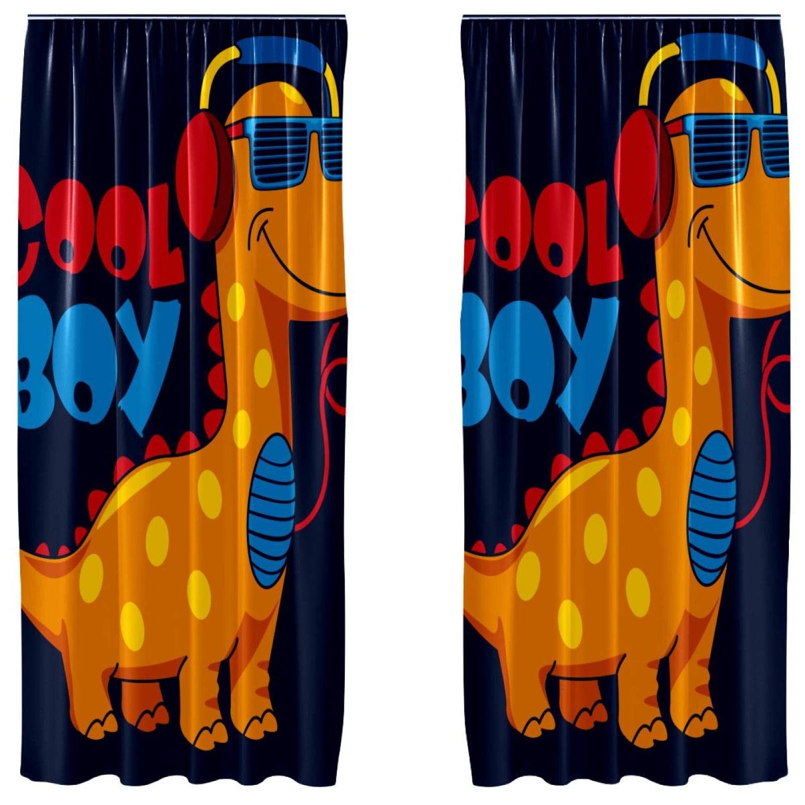 Cortinas de dinosaurios para decorar la sala de estar o cuarto de juegos infantil, 55 x 84