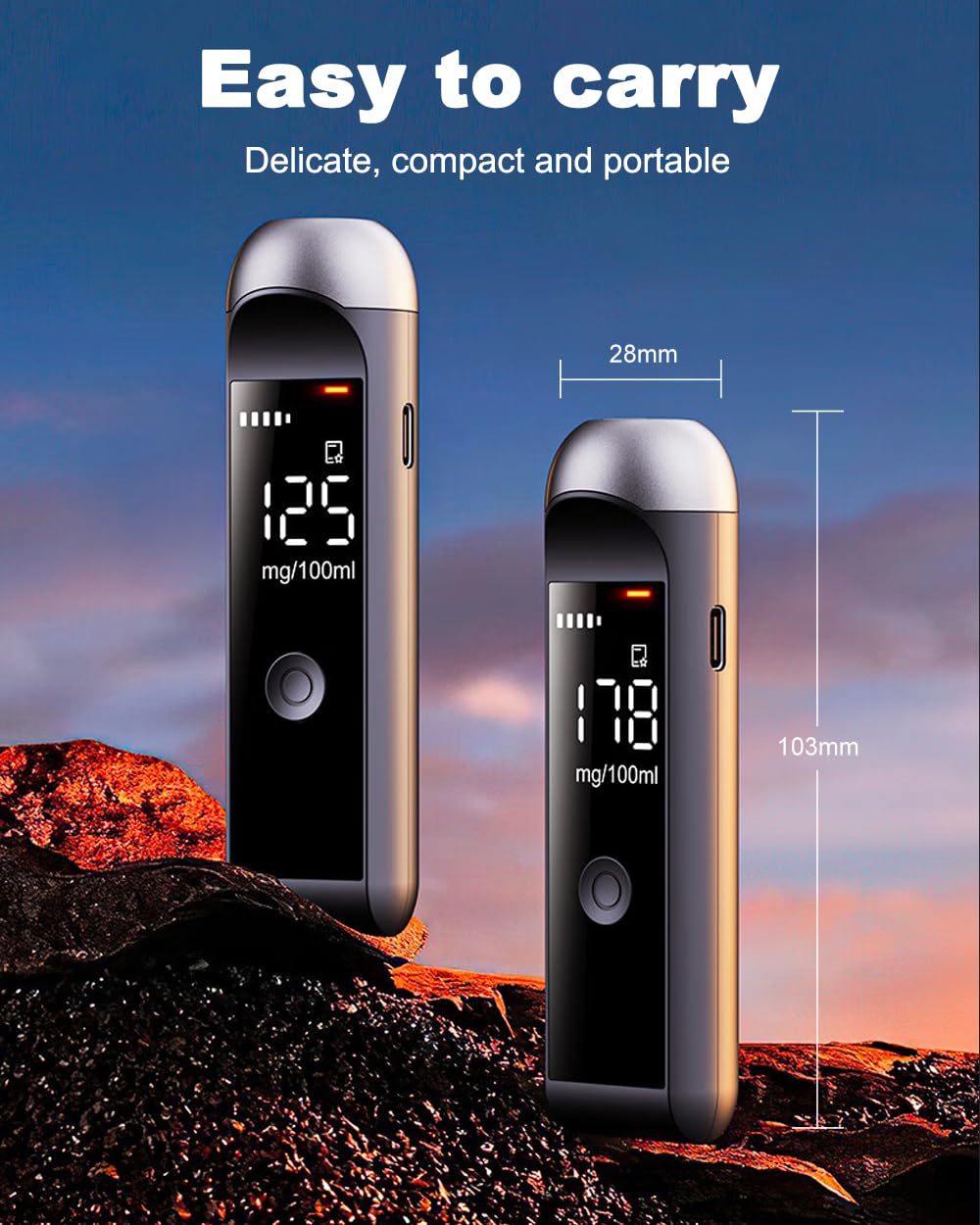 Breathalyzer Professional-Grade High Accuracy Alcohol Tester, Breathalyzers for Alcohol with LCD Digital Display Portable Breath Personal Alcohol Tester for Home Use Breath Alyzer Tester USB C Port