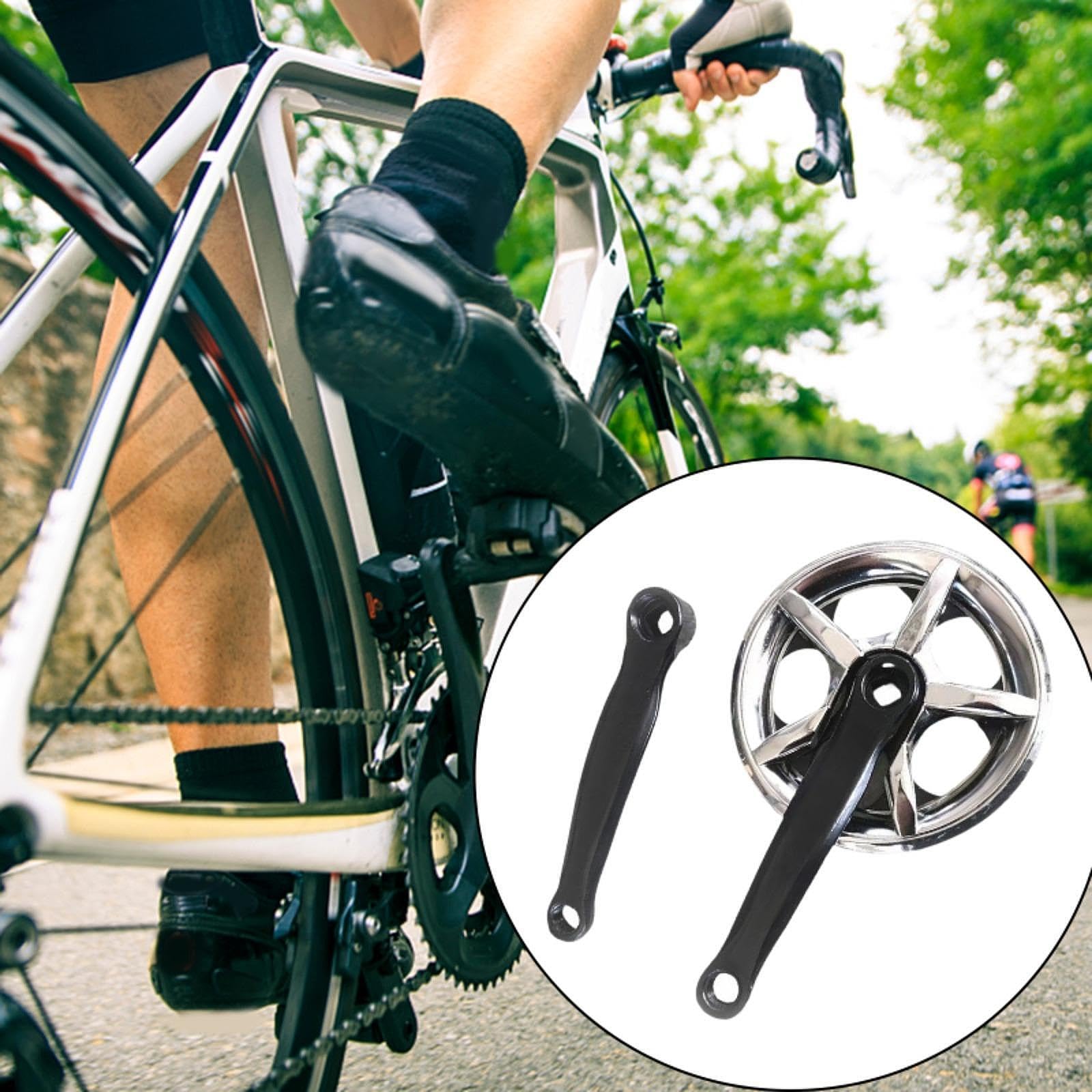 harayaa Guarnitura 152mm Parte di Ricambio Leggera Alte Prestazioni Facile da Installare Componente Braccio della Pedivella Regolabile Accessori per La Ripara