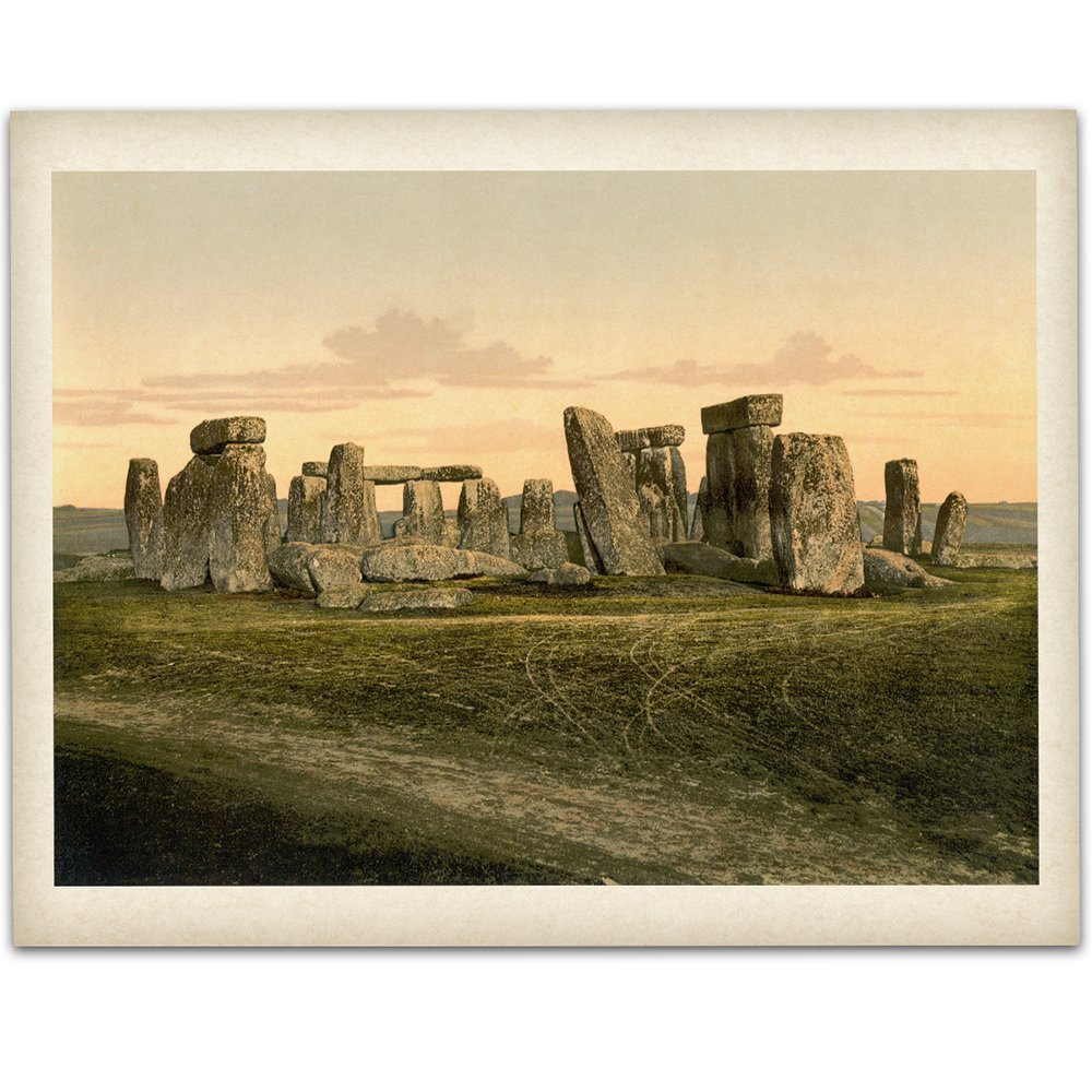 Lone Star ArtVintage Stonehenge Print - 11x14 Unframed Print - Great Gift for History Buffs and Home and Office Decor Under $15