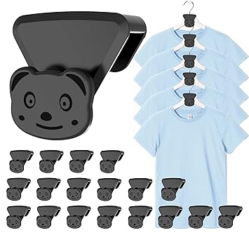 Space Saving Clothes Hanger Connector Hooks, Ursetup Heavy Duty Hangers Extender Clips to Create Up to 5X Closet Space, Premium ABS Materials Closet Organizer for Hanging Shirts, Pants (18 Pcs)