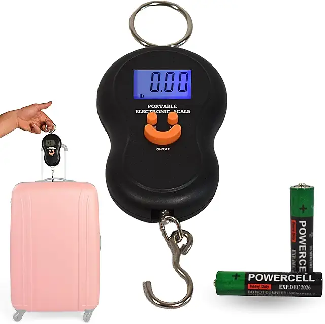 Balanza Digital de Gancho para Maletas - Pesa Equipaje hasta 50 Kg, Portátil y Compacta